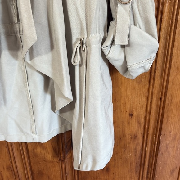 Zara Lightweight Cinch Waist Quarter Sleeve Waterfall Open Front Jacket -Size XS - Picture 8 of 12